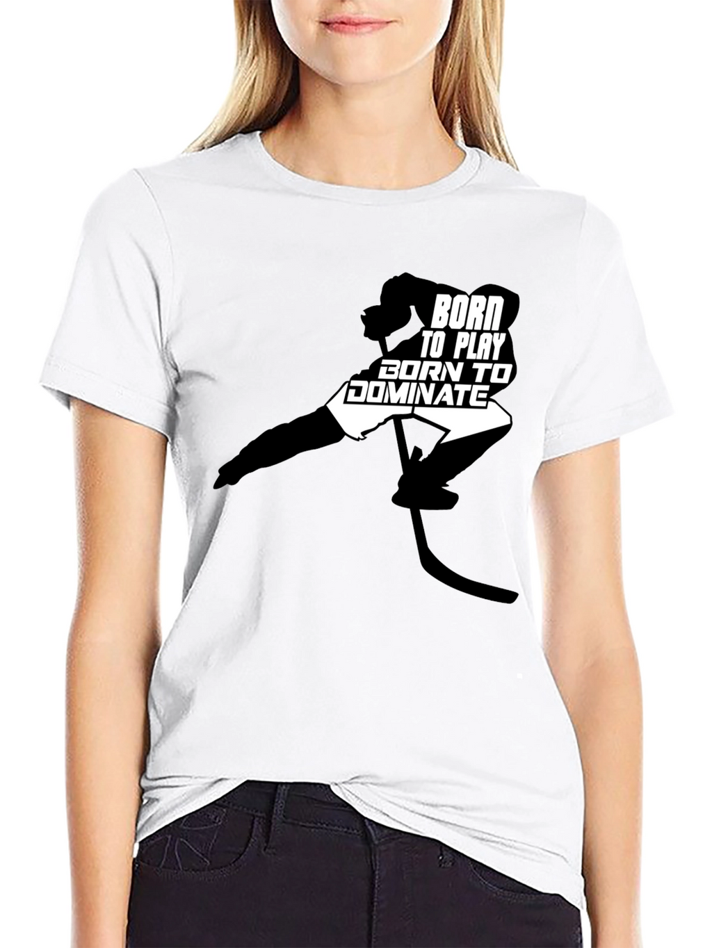 Born to Play Dominate Hockey Graphic Tee
