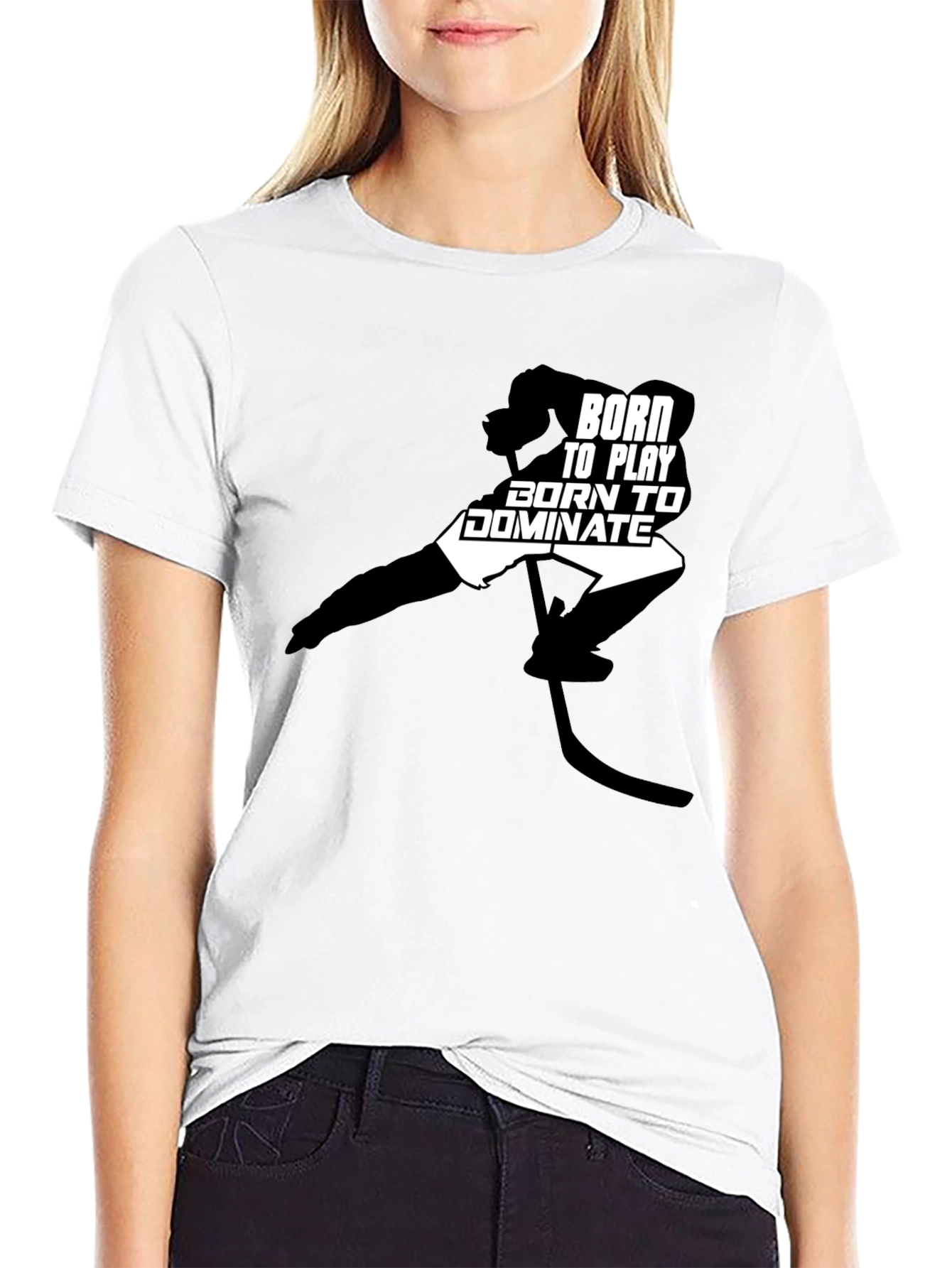 Born to Play Dominate Hockey Graphic Tee