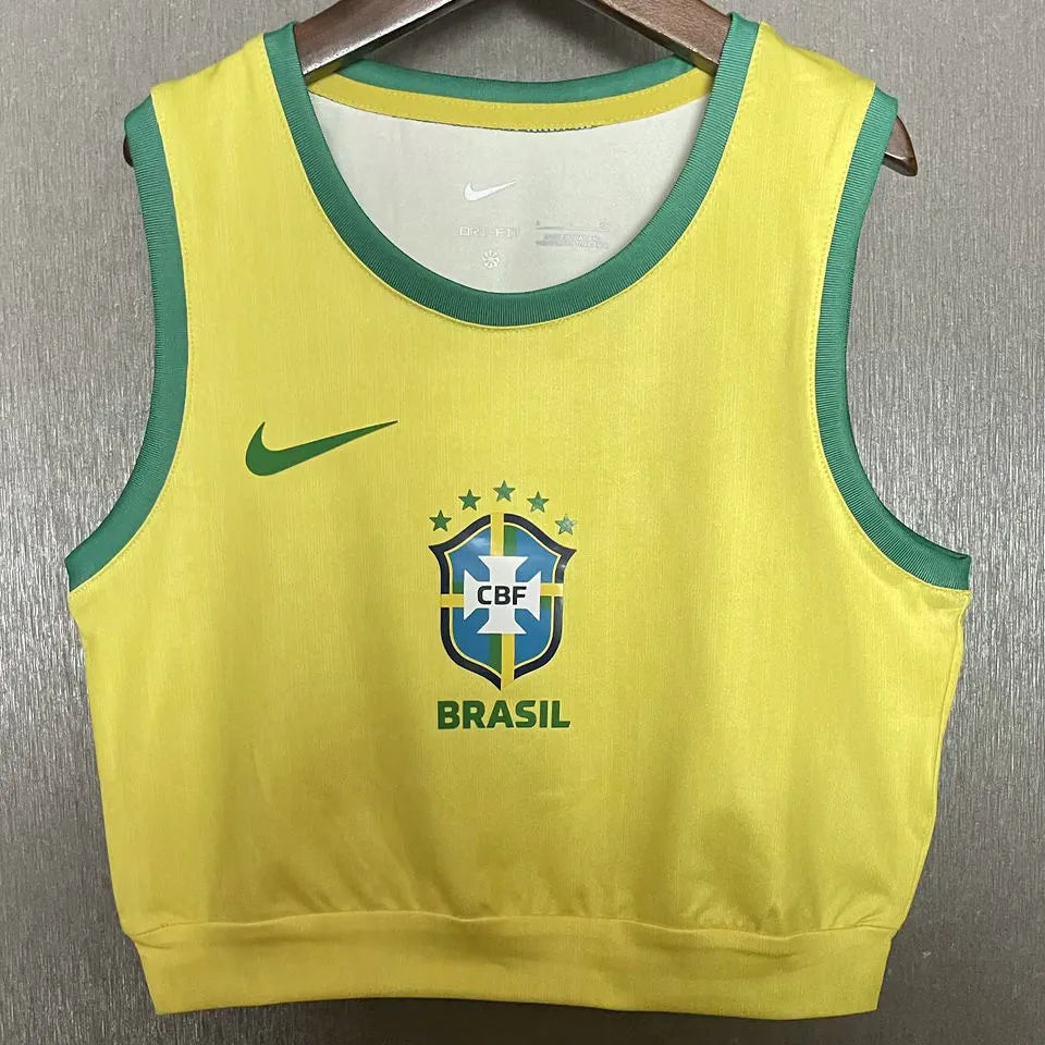 2025/26 Brazil Home Women Yoga Vest Jersey 女 Front