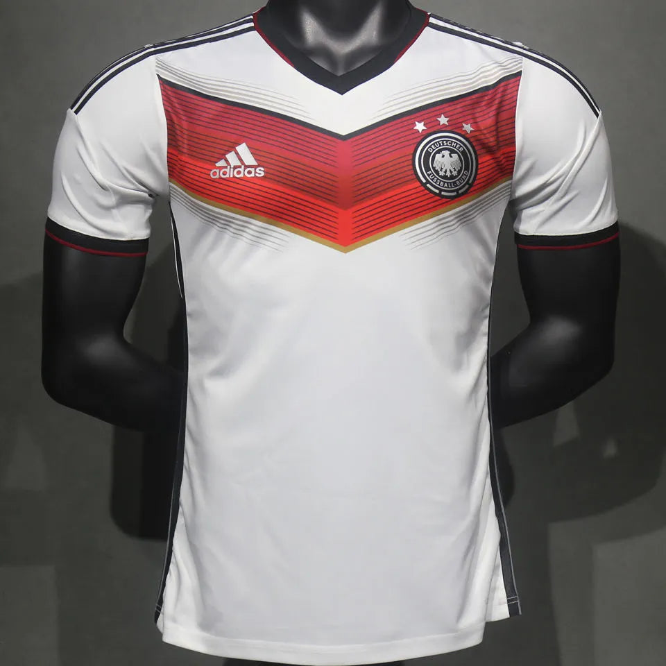 2014 Germany Home White Retro Player Version Soccer Jersey 3 Start 三星 Front