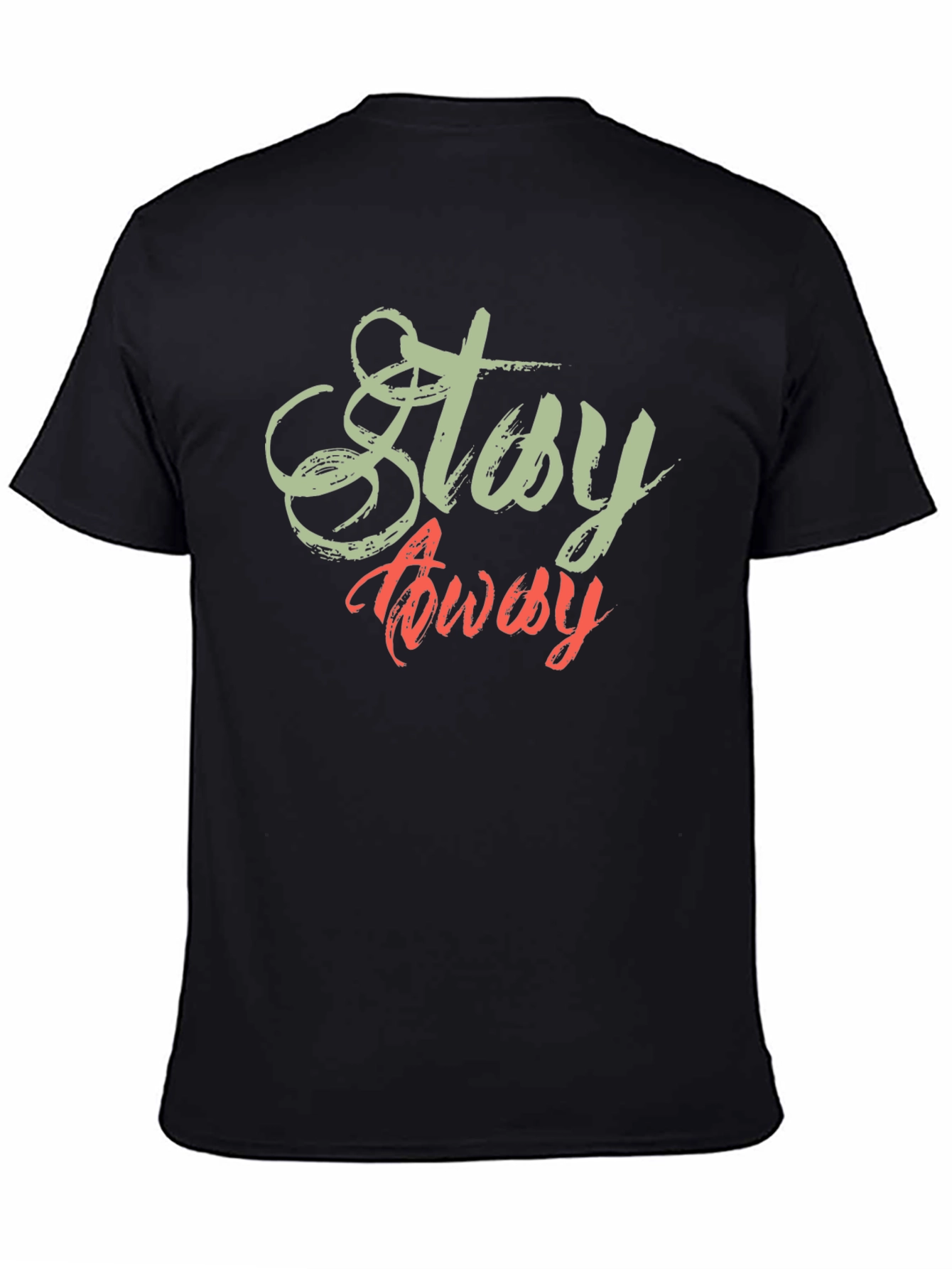 Stay Away Graphic Print Black T-Shirt