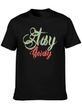 Stay Away Graphic Print Black T-Shirt