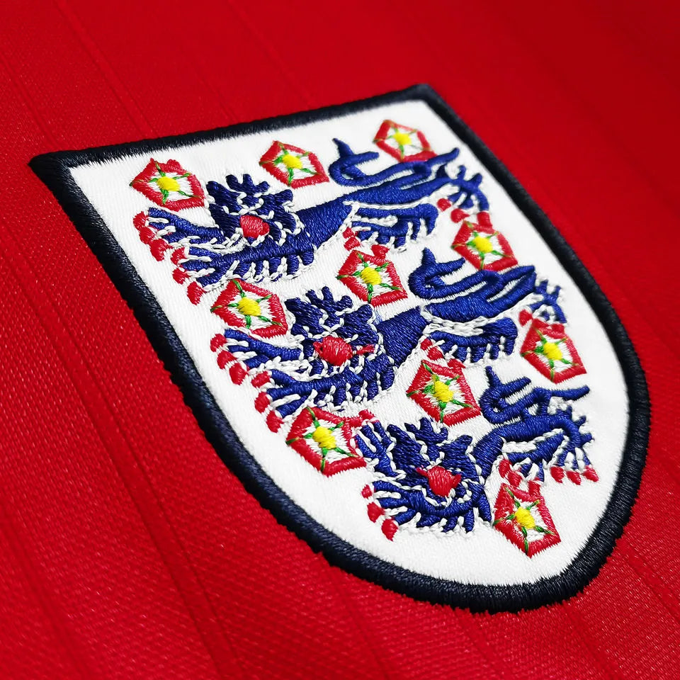 1984/1987 England Away Red Retro Soccer Jersey Detail 1
