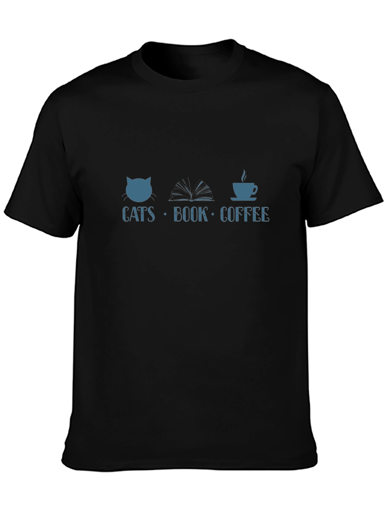 Cats Book Coffee T-Shirt