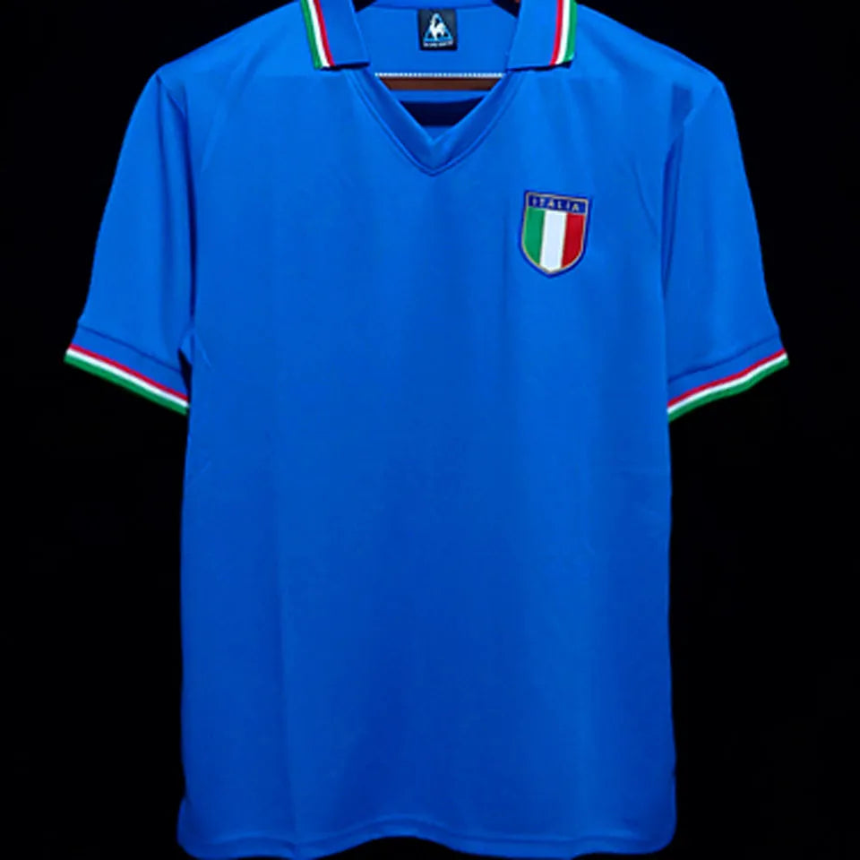 1982 Italy Home Blue Retro Soccer Jersey Back