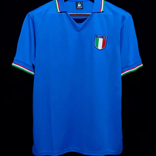 1982 Italy Home Blue Retro Soccer Jersey Back
