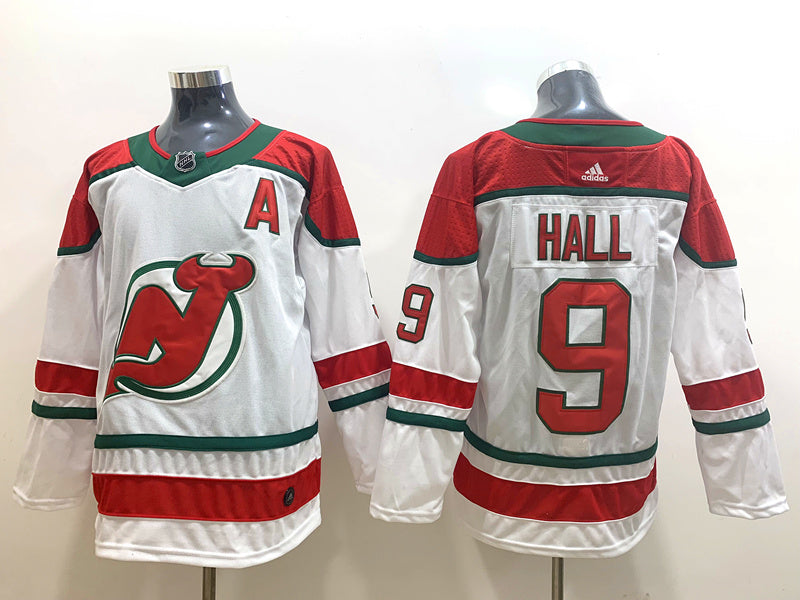 Men's New Jerseys Devils Taylor Hall #9 White Player Jerseys