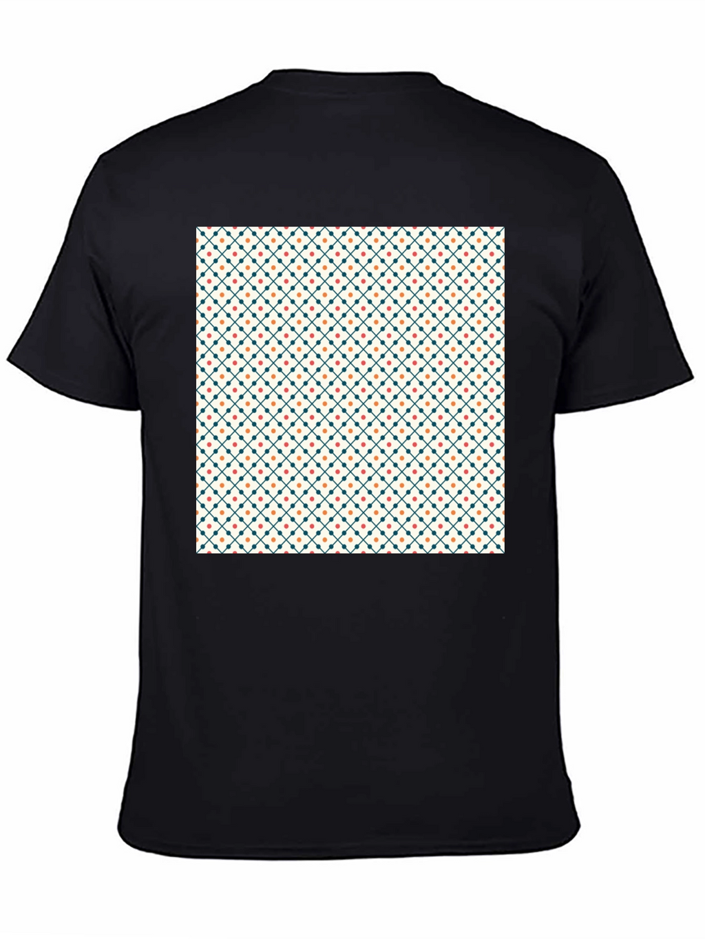 Stylish Geometric Pattern Black Tee