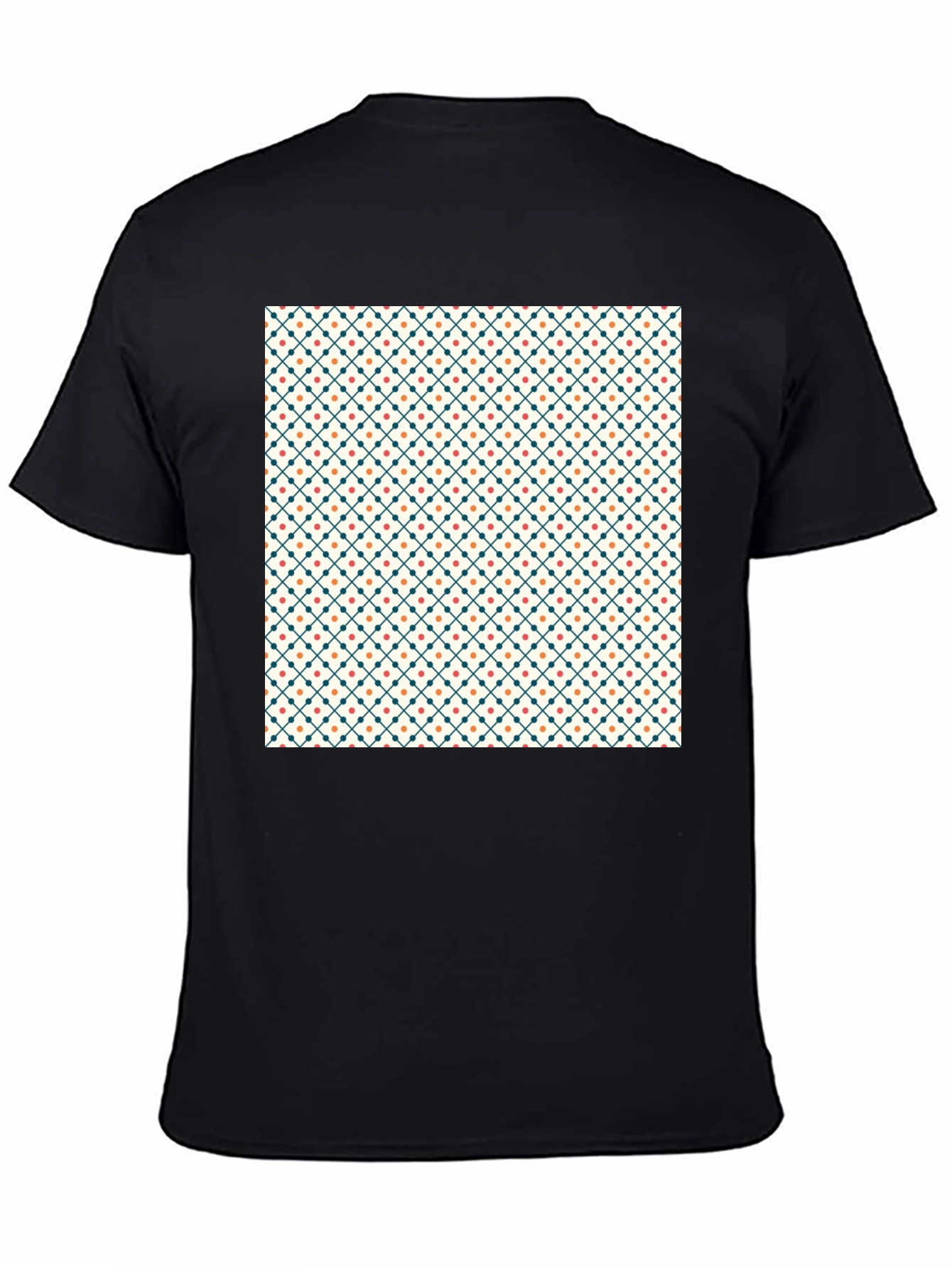 Stylish Geometric Pattern Black Tee