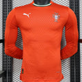 2025 Portugal Home Red Player Version Long Sleeve Soccer Jersey Front