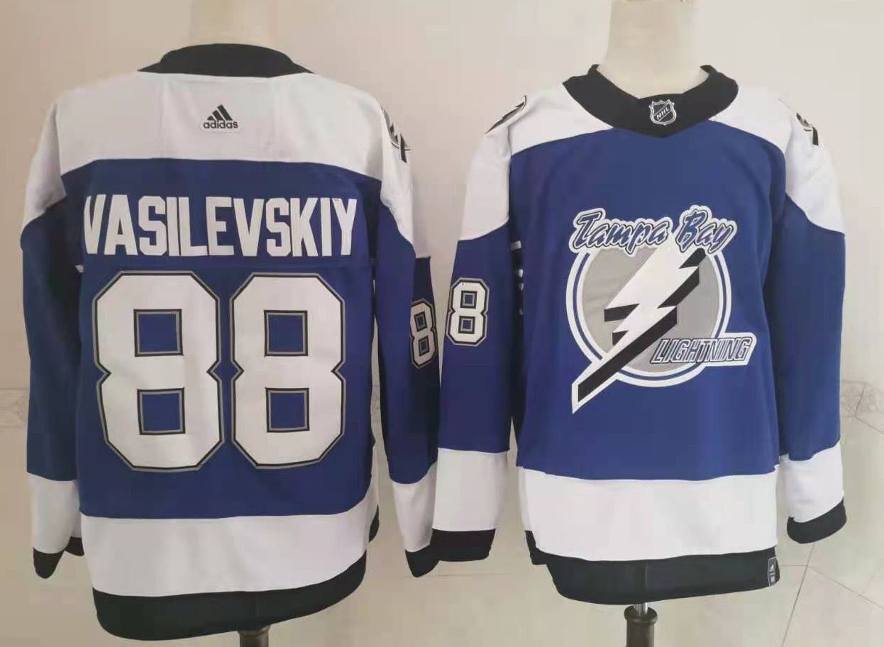 Men's Tampa Bay Lightning Andrei Vasilevskiy #88 Blue Home Breakaway Player Jerseys
