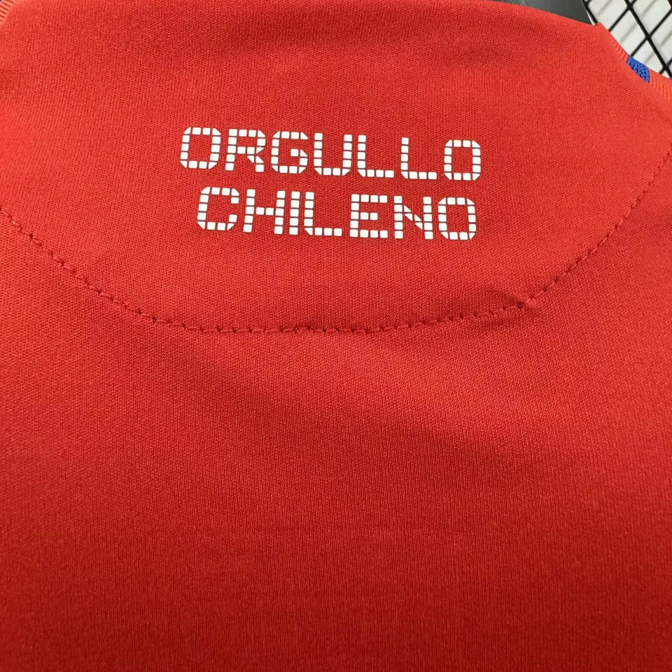 2024/25 Chile Home Red Player Version Soccer Jersey Detail 4