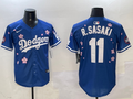Men's Los Angeles Dodgers Roki Sasaki #11 Royal Replica Team Jerseys