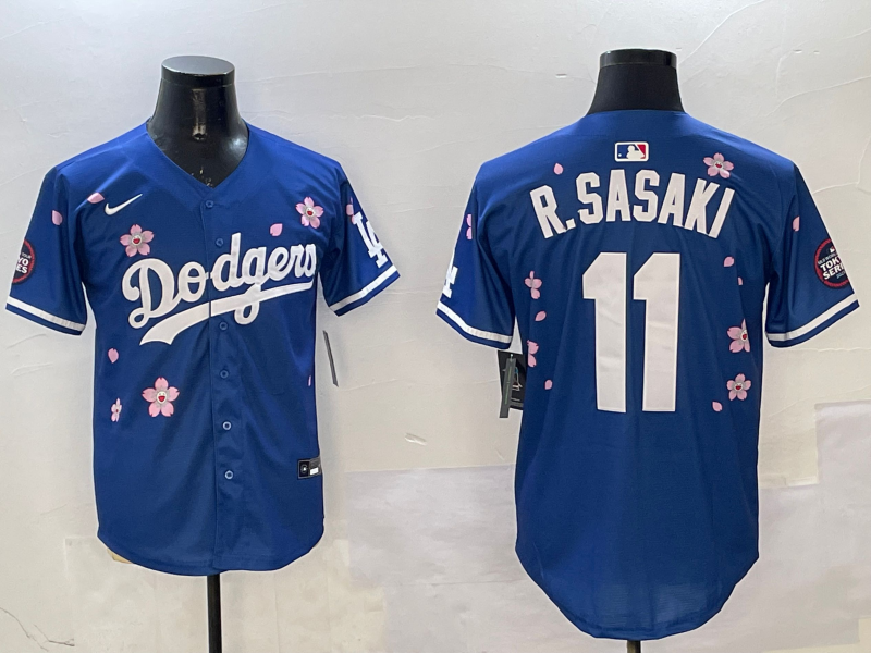 Men's Los Angeles Dodgers Roki Sasaki #11 Royal Replica Team Jerseys