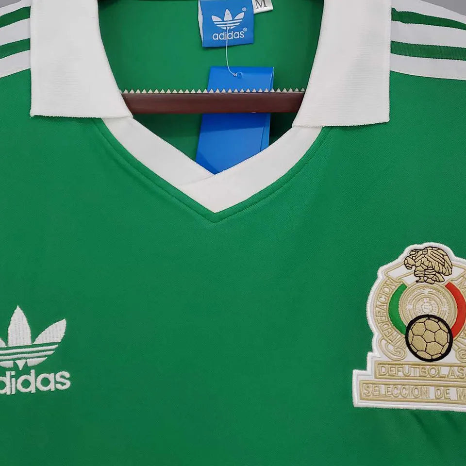 1986 Mexico Home Retro Soccer Jersey Detail 1
