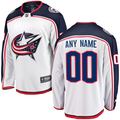 Men's Columbus Blue Jackets White Away Breakaway Custom Jerseys