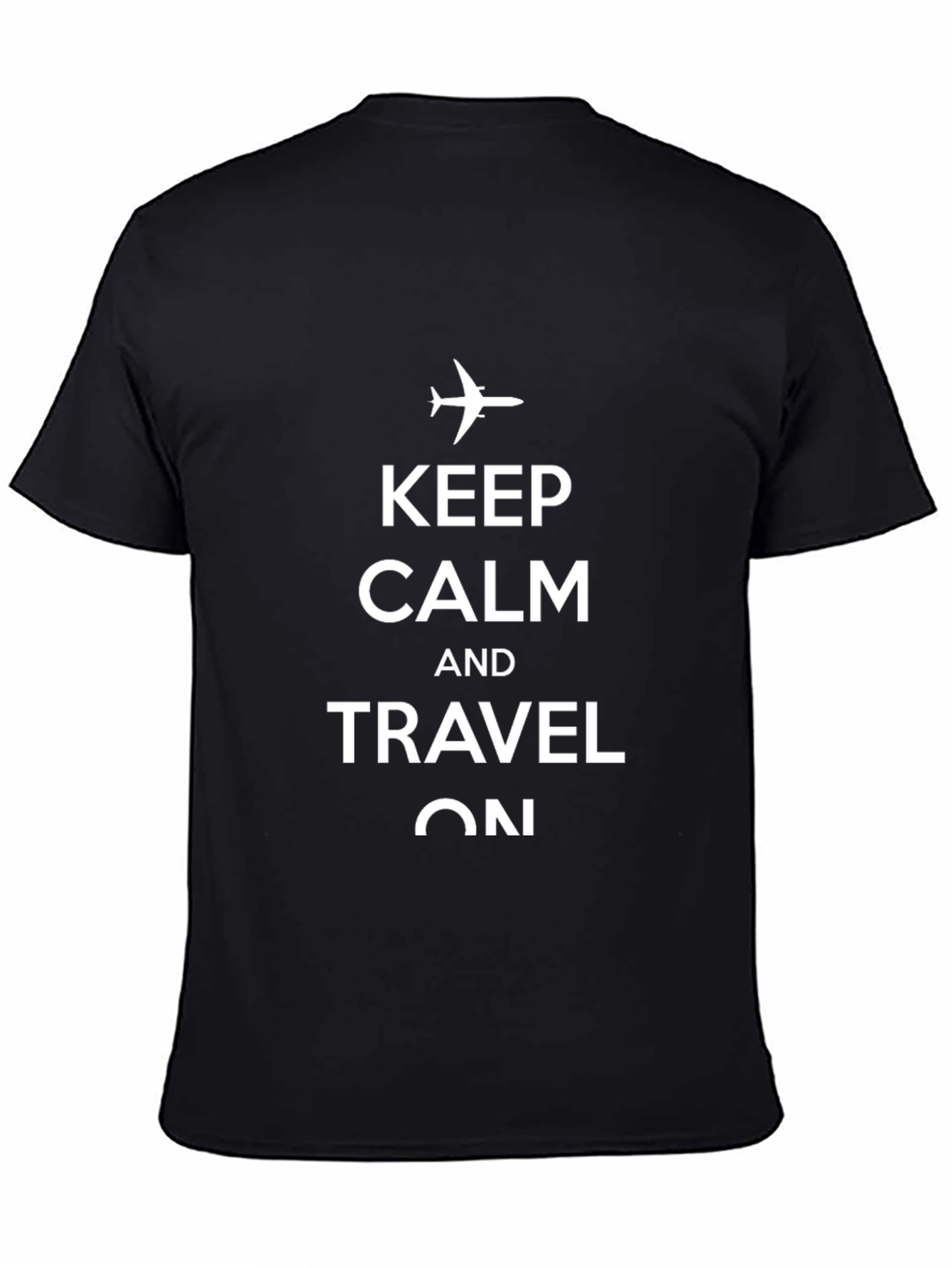 Keep Calm & Travel On Black Graphic Tee