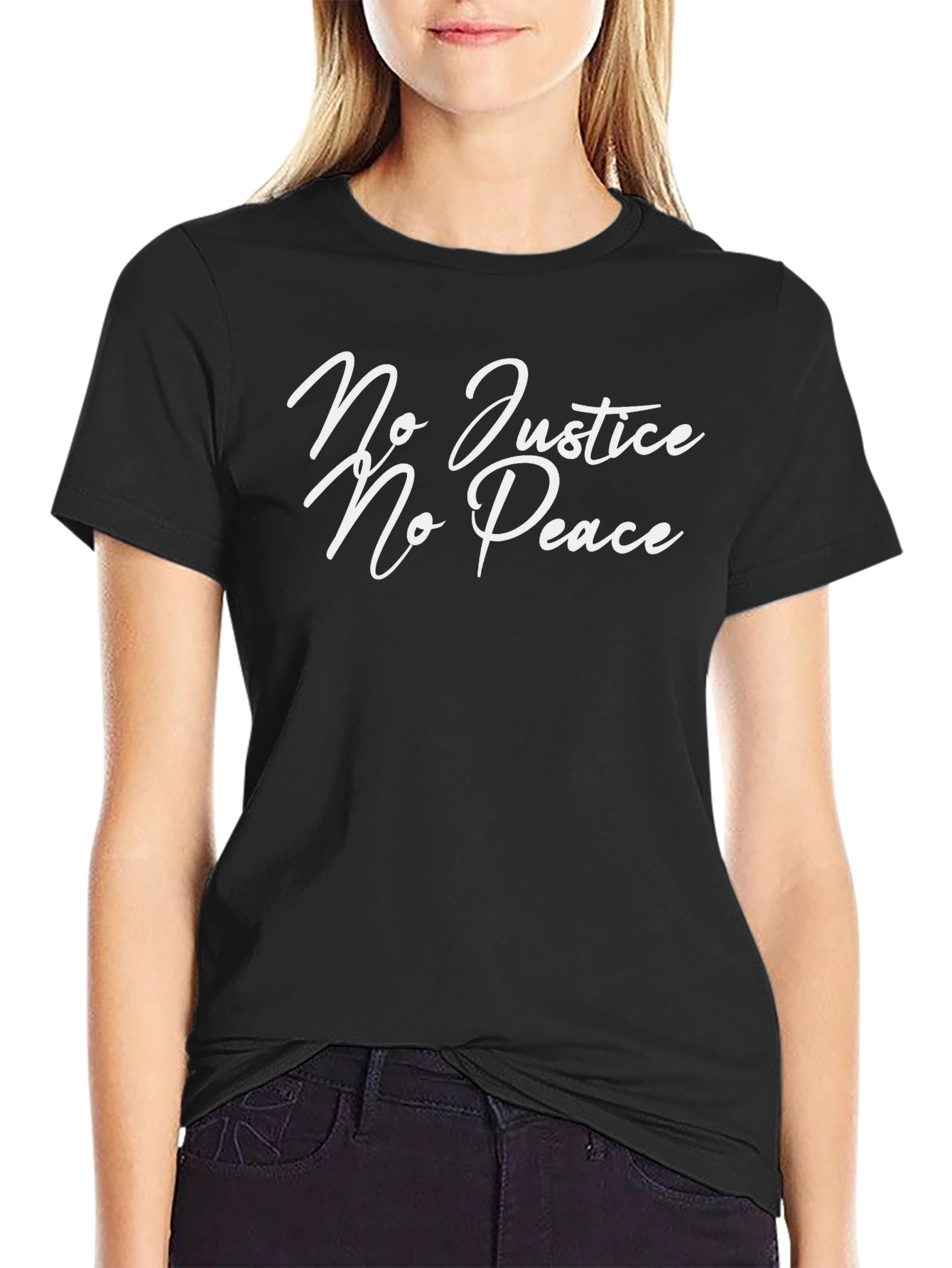 No Justice No Peace Graphic Tee - Black