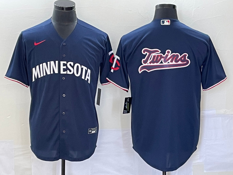 Men's Minnesota Twins Navy Alternate Replica Team Logo Jerseys