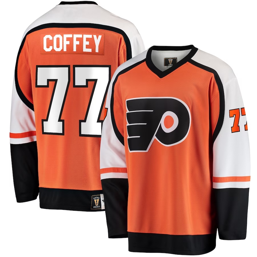 Men's Philadelphia Flyers Paul Coffey #77 Orange Player Jerseys