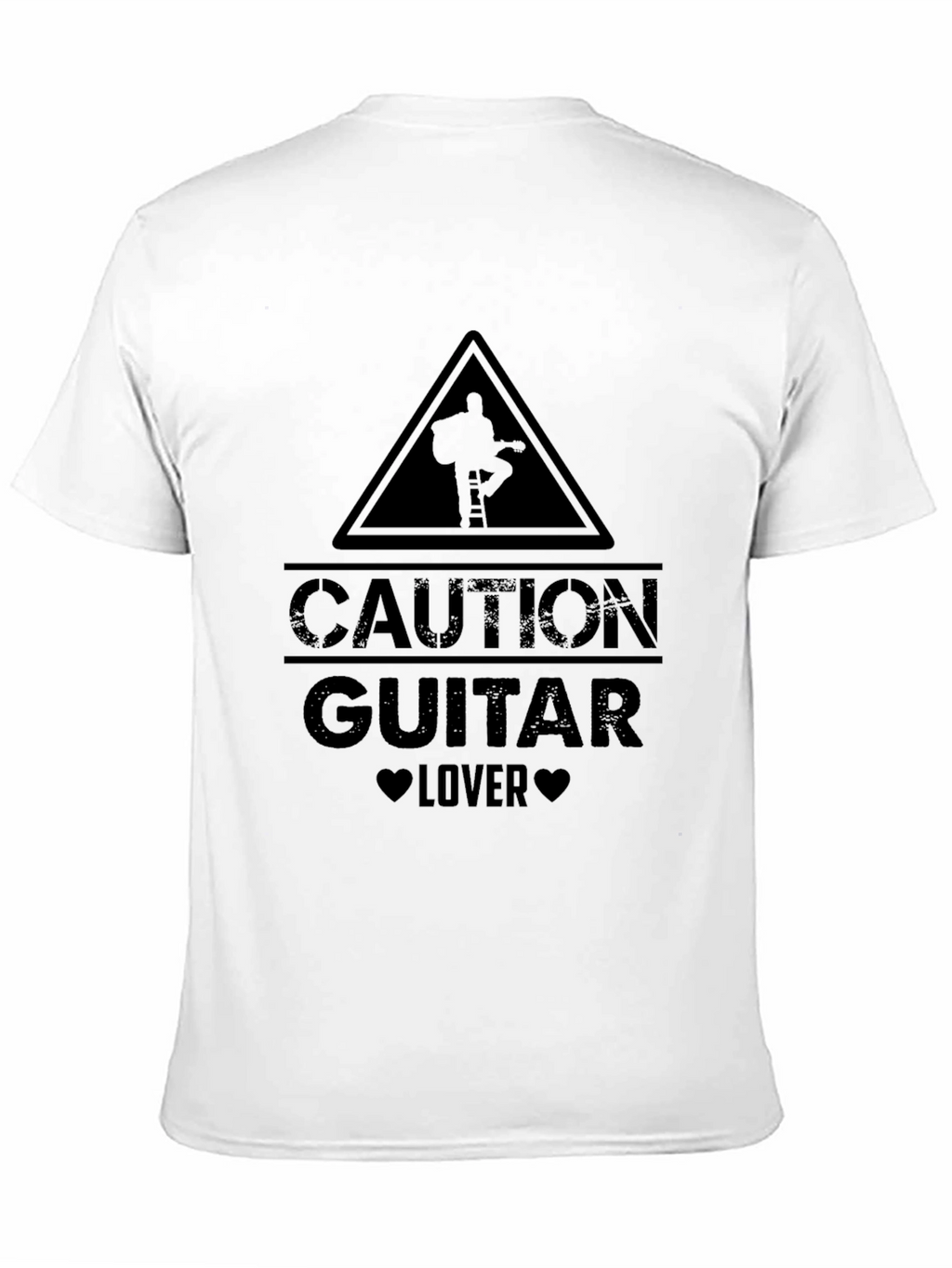 Caution Guitar Lover Black Graphic T-Shirt