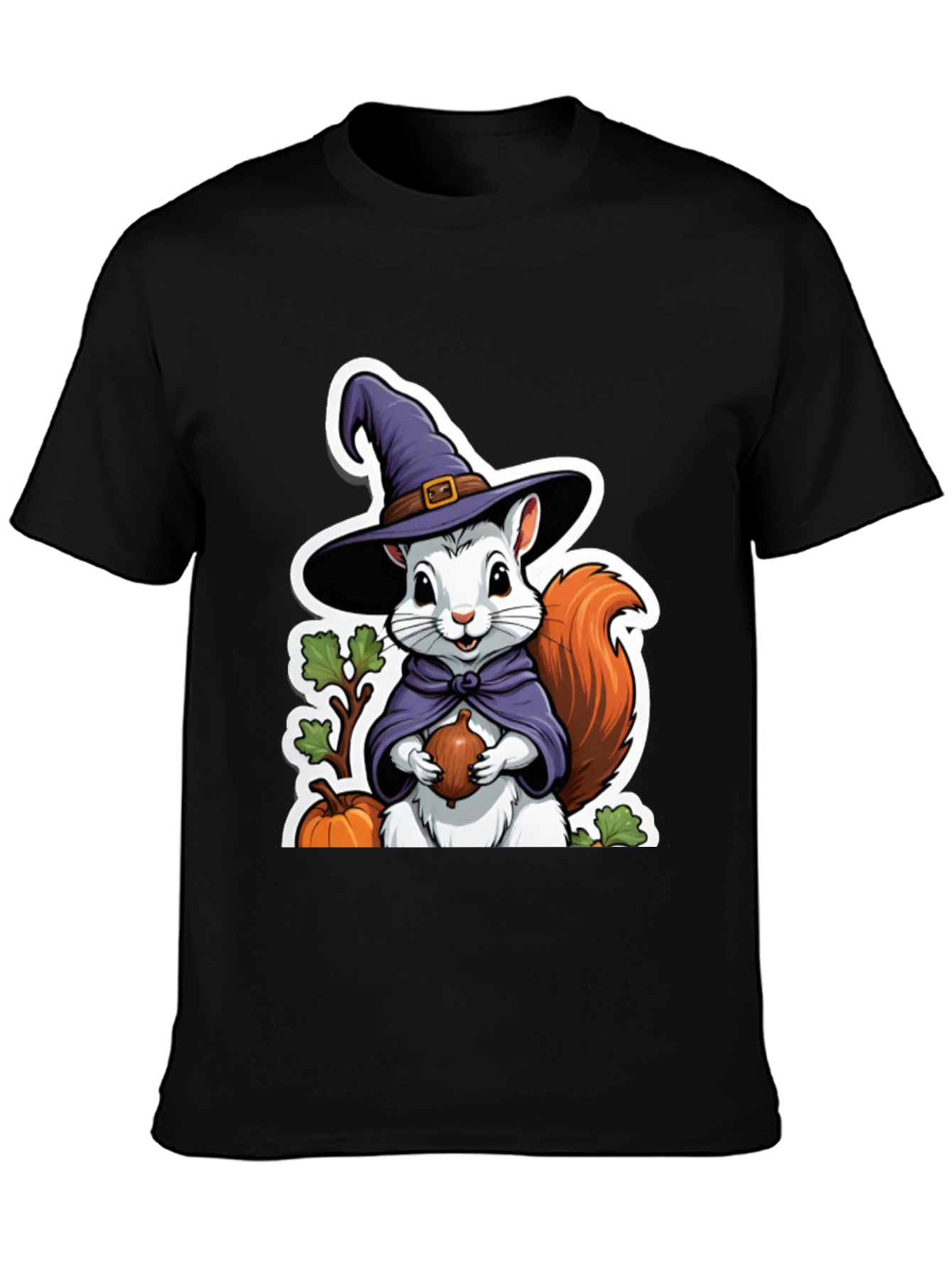 Whimsical Squirrel Witch T-Shirt