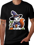 Whimsical Squirrel Witch T-Shirt