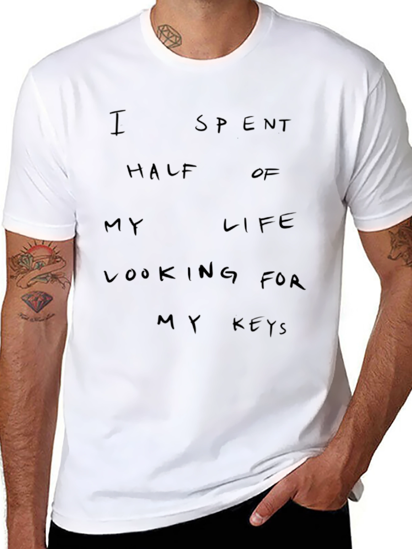Humorous My Keys Black Graphic Tee