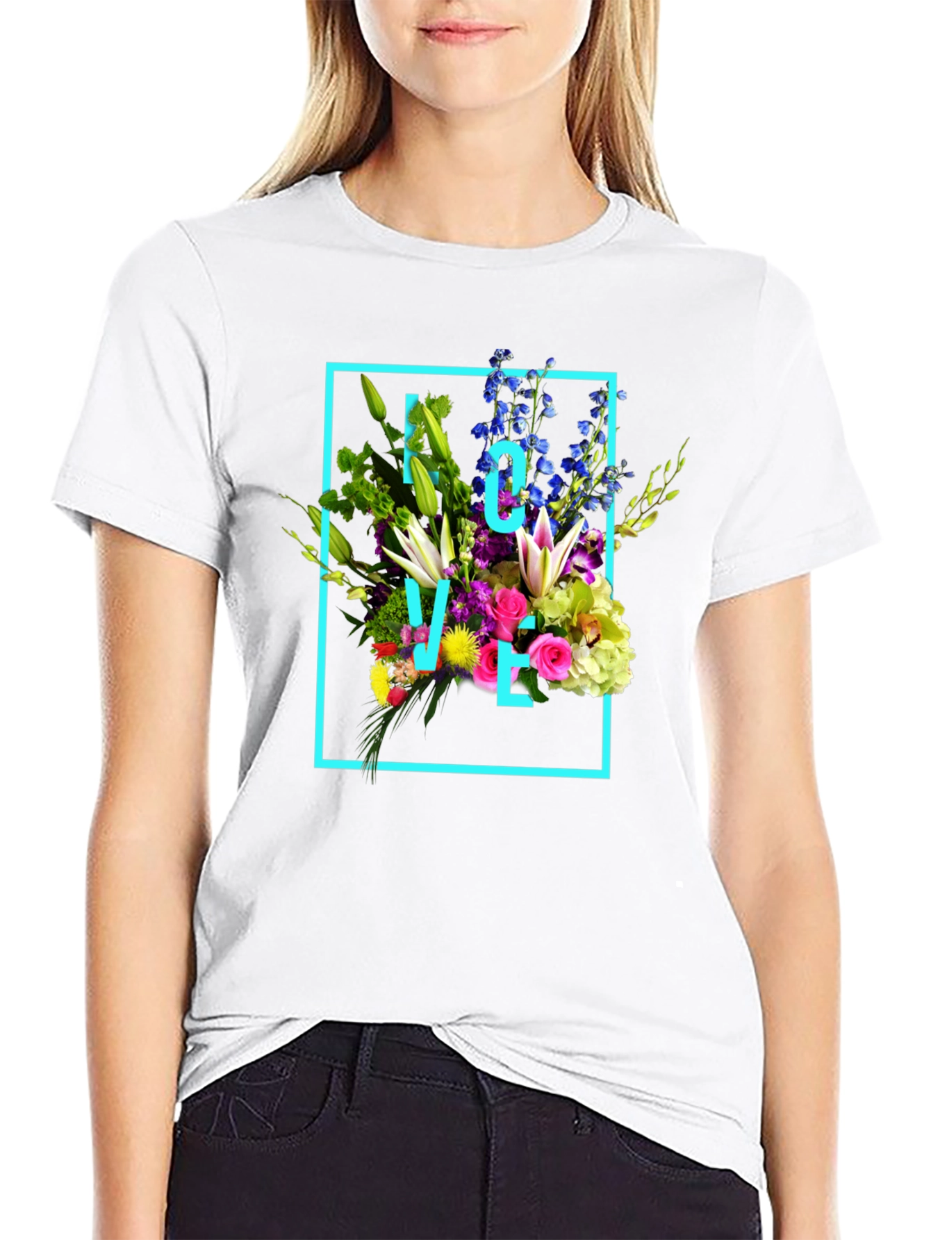Floral Love T-Shirt - Trendy Graphic Tee