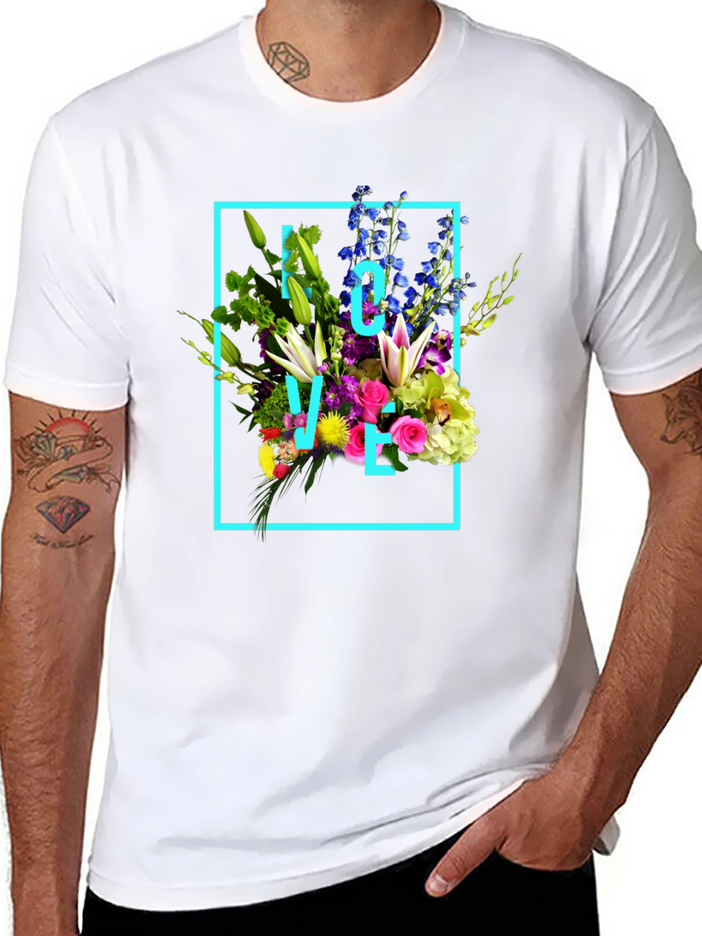 Floral Love T-Shirt - Trendy Graphic Tee