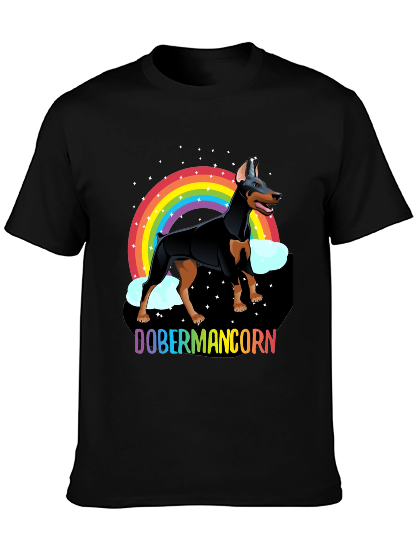 Dobermancorn T-Shirt - Rainbow Doberman Unicorn Dog Tee
