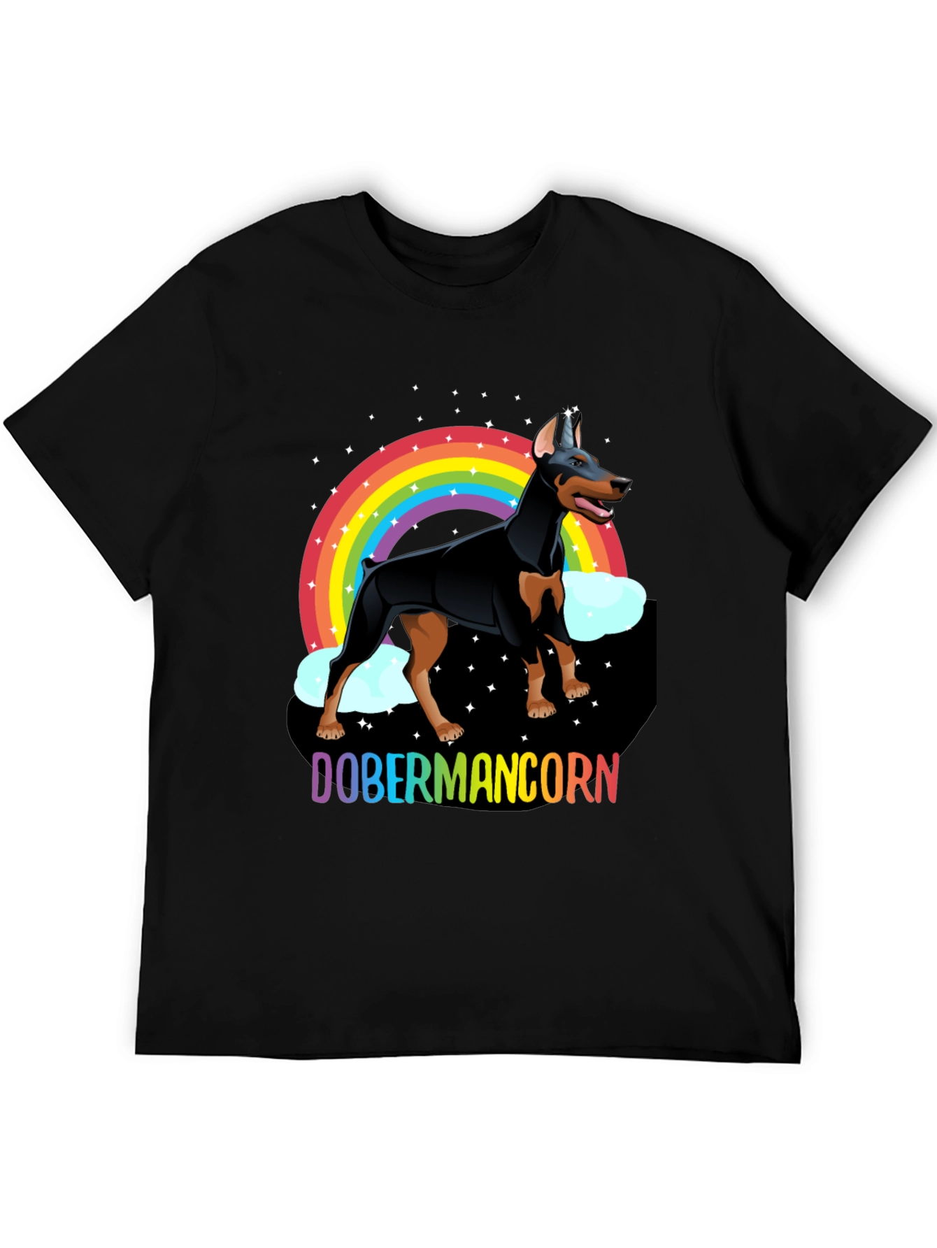 Dobermancorn T-Shirt - Rainbow Doberman Unicorn Dog Tee