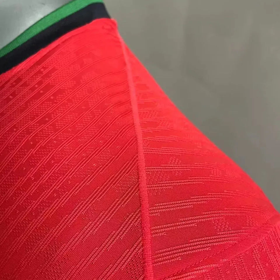 2024/25 Portugal Home Red Player Version Long Sleeve Jersey Detail 3