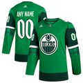 Men's Edmonton Oilers Kelly Green St. Patrick's Day Authentic Custom Jerseys