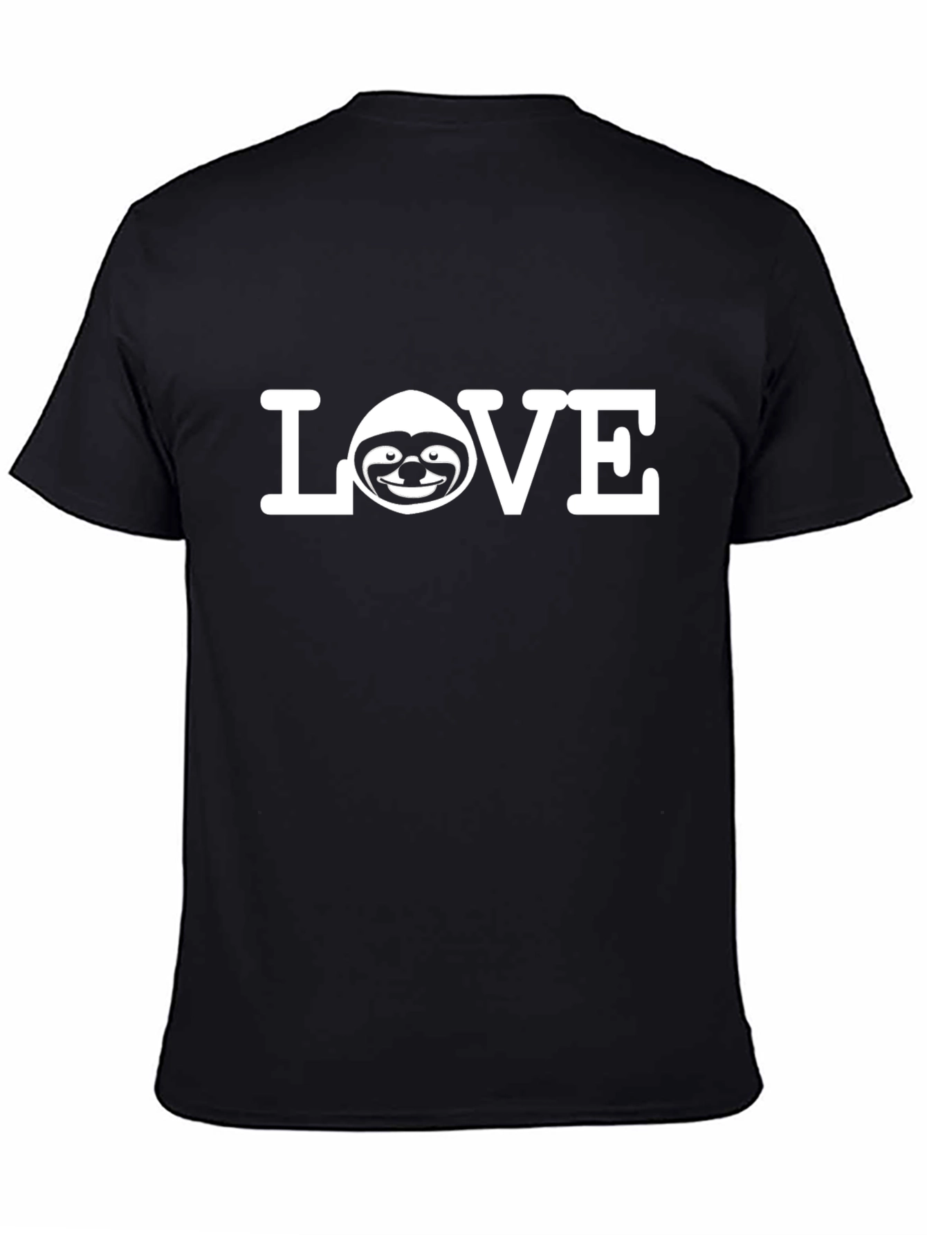 Love Sloth Graphic Tee - Black Cotton T-Shirt