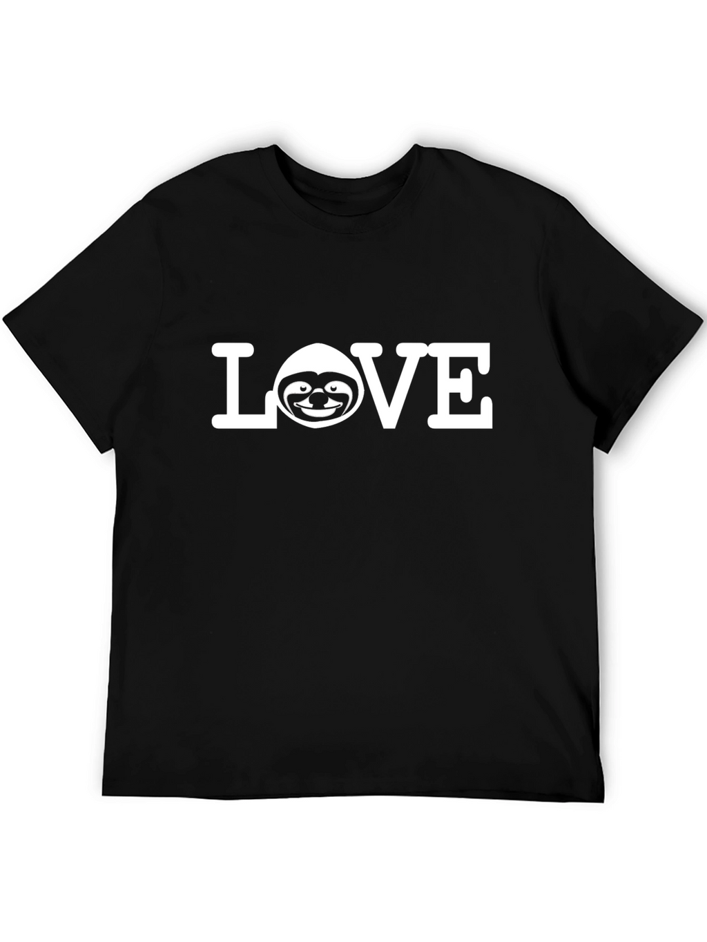 Love Sloth Graphic Tee - Black Cotton T-Shirt