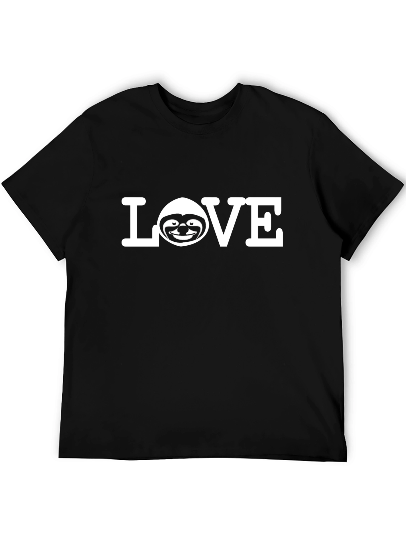 Love Sloth Graphic Tee - Black Cotton T-Shirt