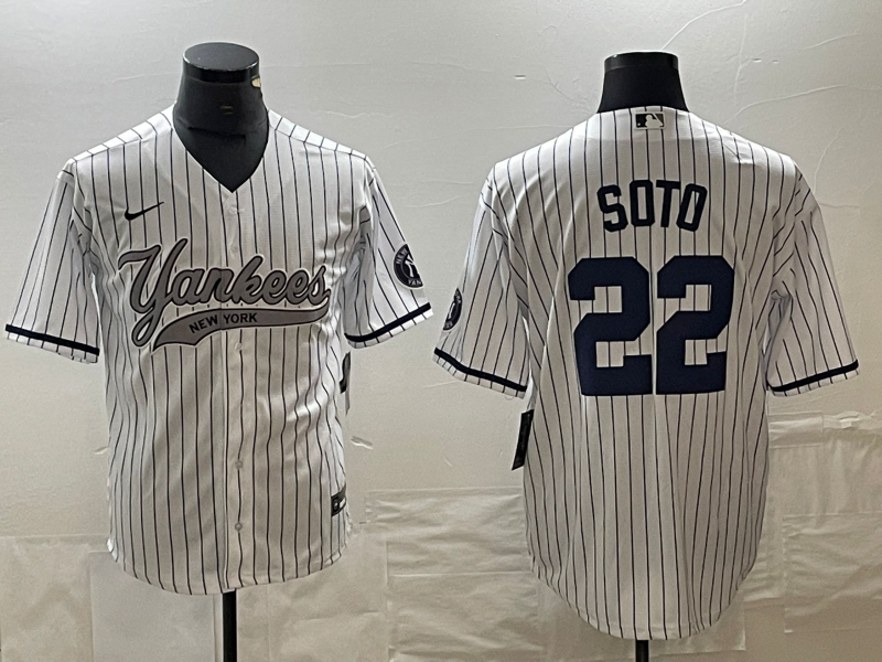 Men's New York Yankees Juan Soto #22 White Game Jerseys Joint Edition