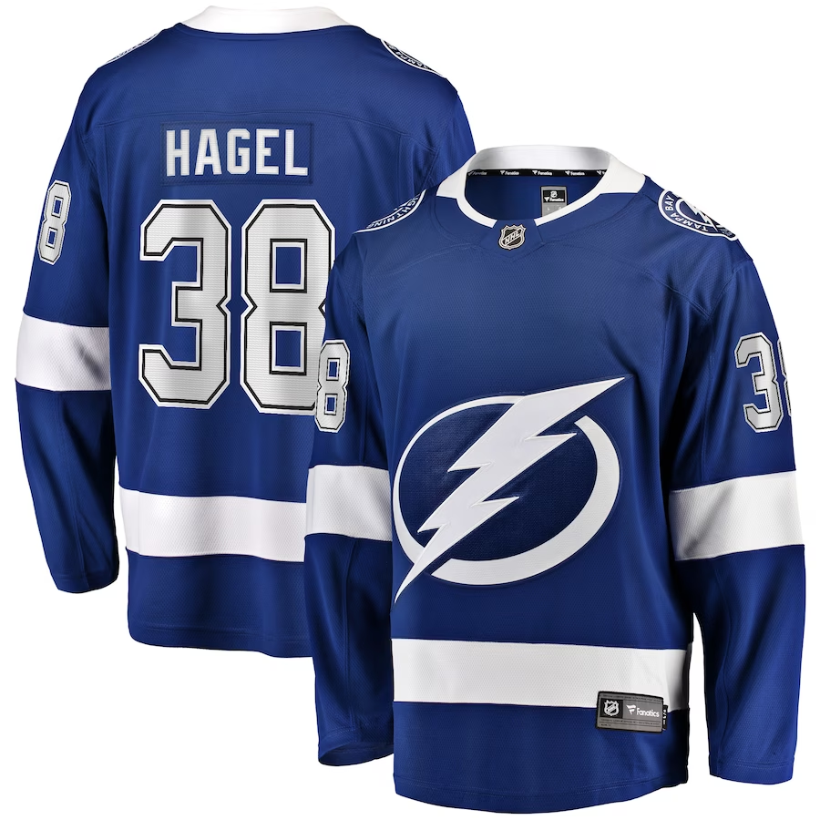 Men's Tampa Bay Lightning Brandon Hagel #38 Blue Home Breakaway Player Jerseys