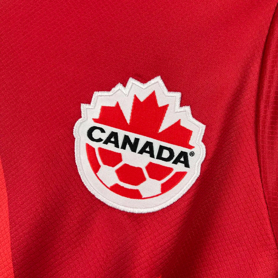 2026/27 Canada Home Red Fans Soccer Jersey (Have Right Patch 有右臂章 白底黑字） Detail 4
