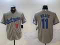 Men's Los Angeles Dodgers Miguel Rojas #11 Gray Replica Player Jerseys