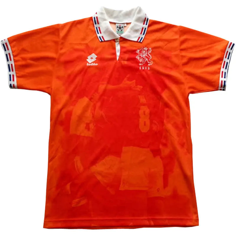 1996 Netherlands Home Orange Retro Jersey Detail 2