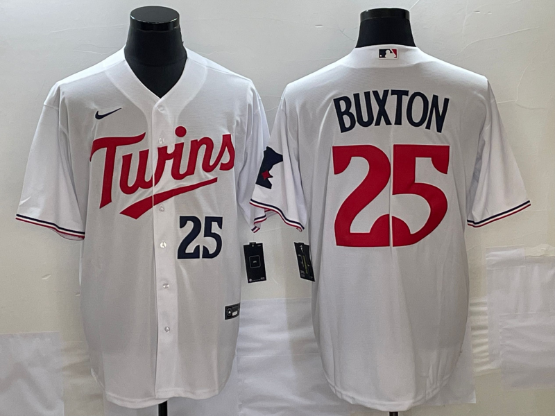 Men's Minnesota Twins Byron Buxton #25 White Home Replica Player Jerseys