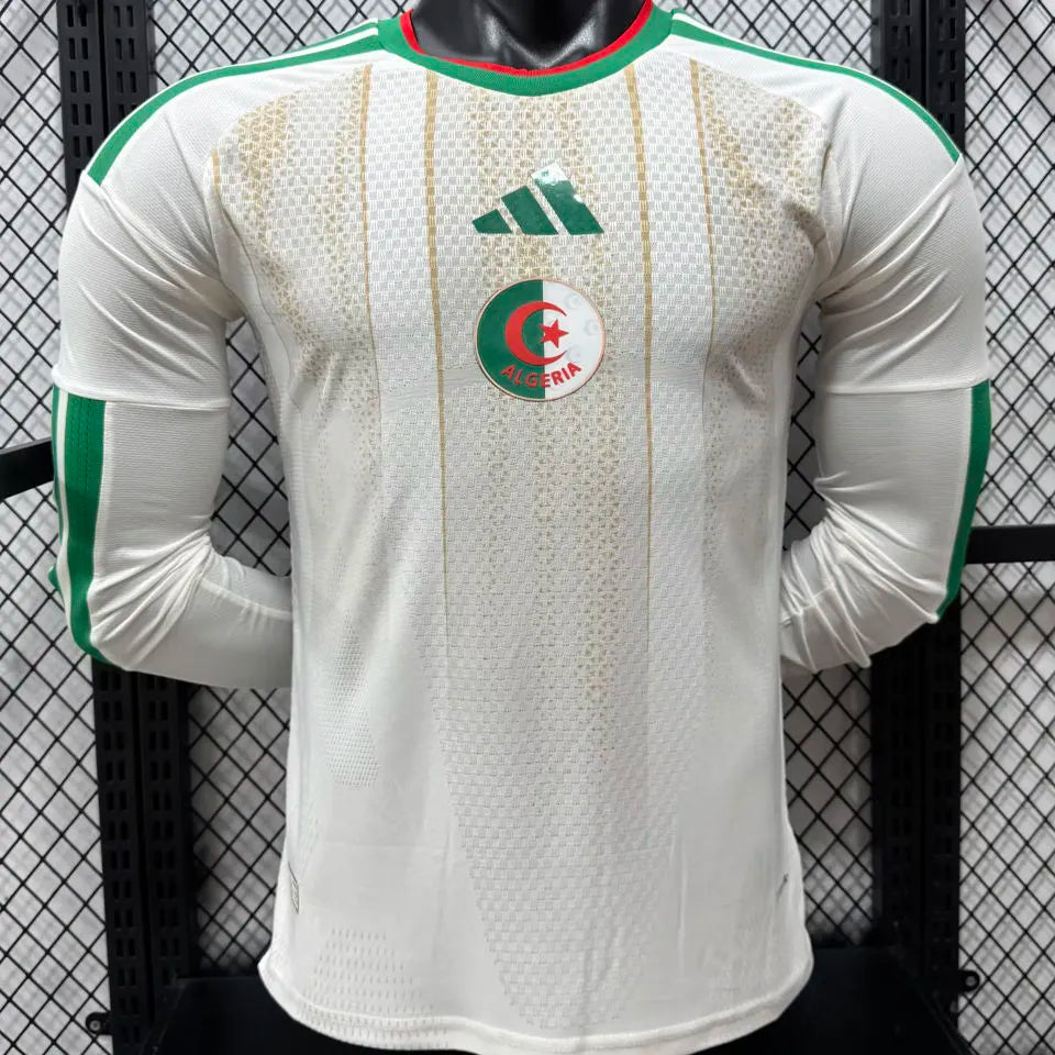 2026/27 Algeria Home White Player Version Long Sleeve Soccer Jersey Front