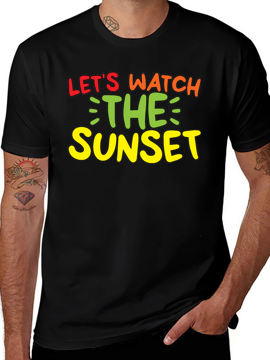 Lets Watch the Sunset Black Graphic Tee
