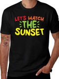 Lets Watch the Sunset Black Graphic Tee