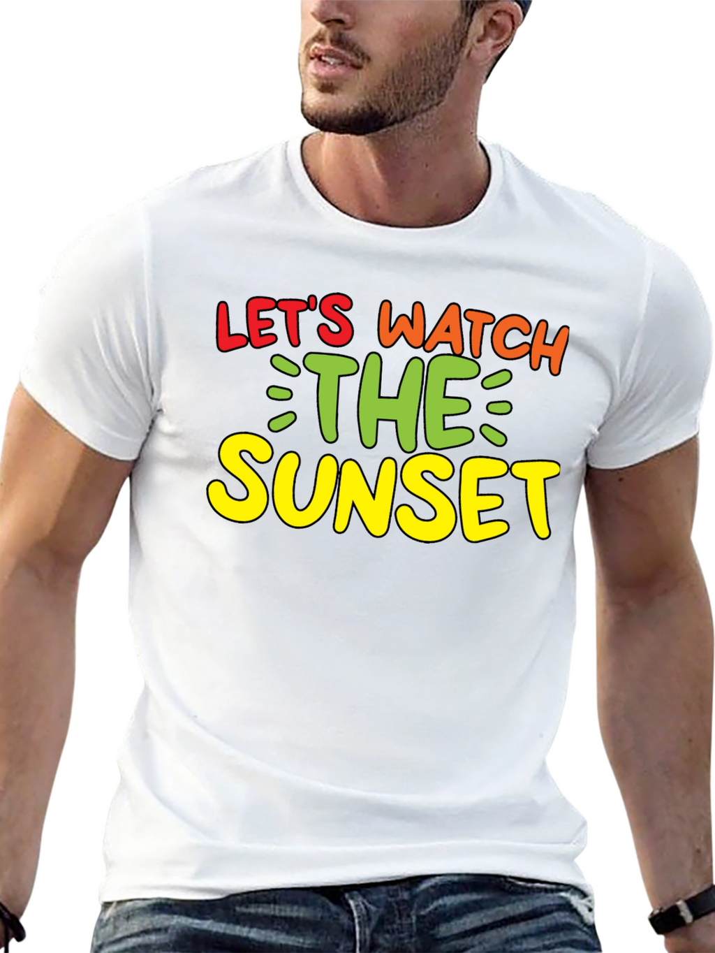 Lets Watch the Sunset Black Graphic Tee
