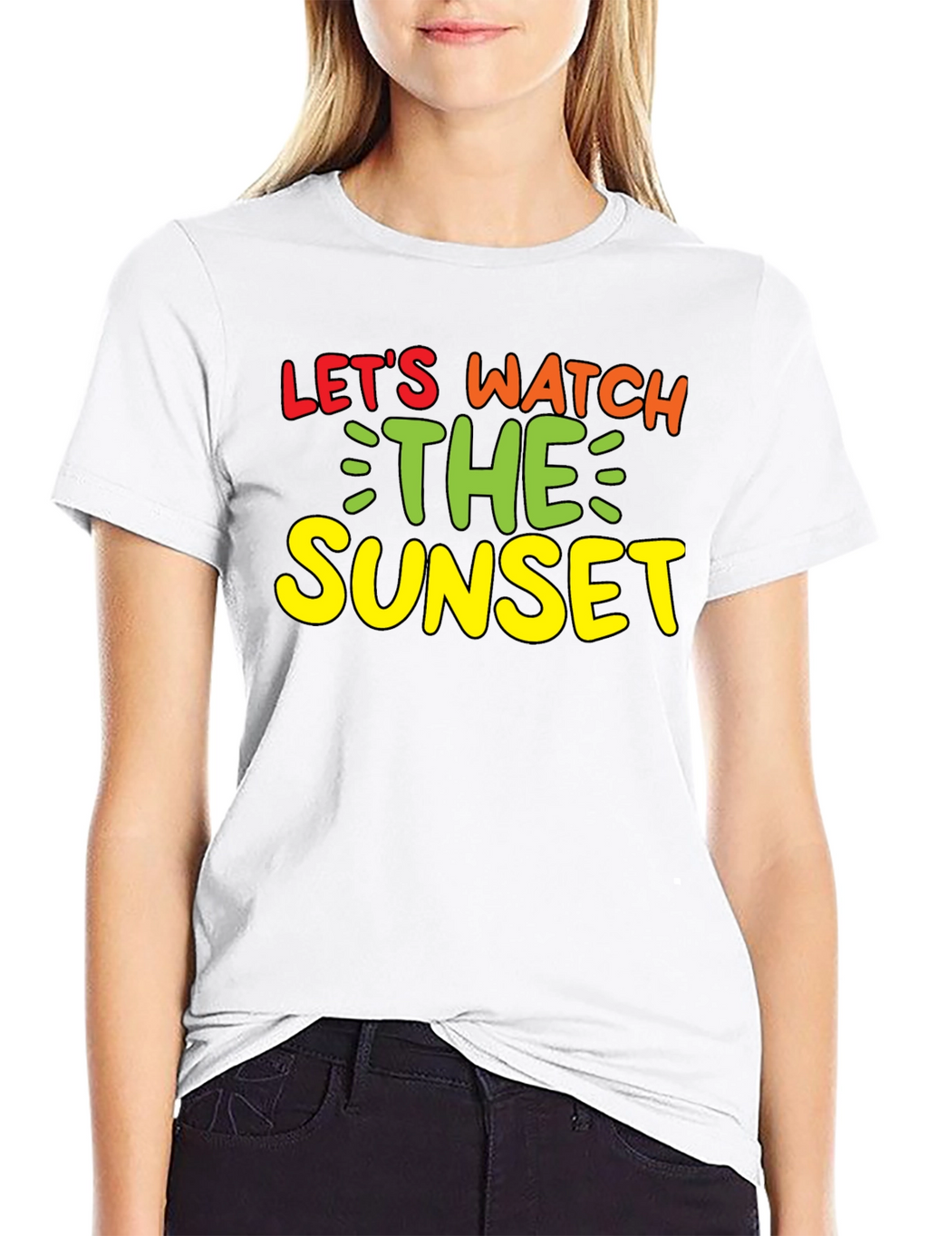 Lets Watch the Sunset Black Graphic Tee