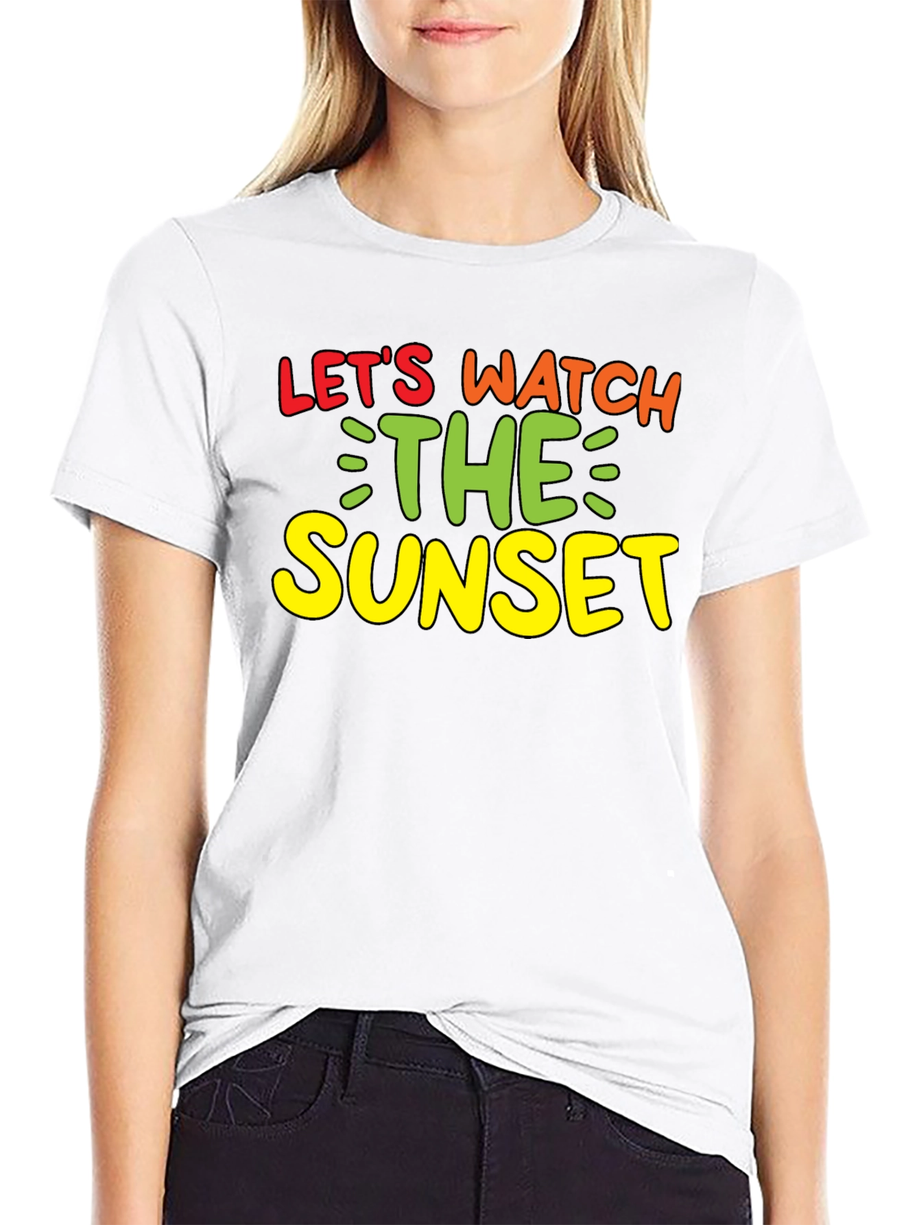 Lets Watch the Sunset Black Graphic Tee