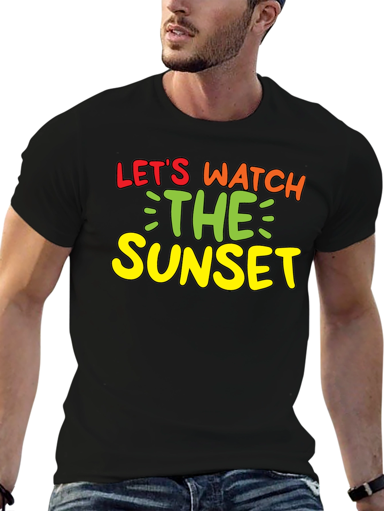Lets Watch the Sunset Black Graphic Tee